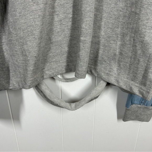 NEW Jolie & Joy Jeans Gray Peace Love Distressed Plus Size Sweatshirt 2X - Picture 5 of 8